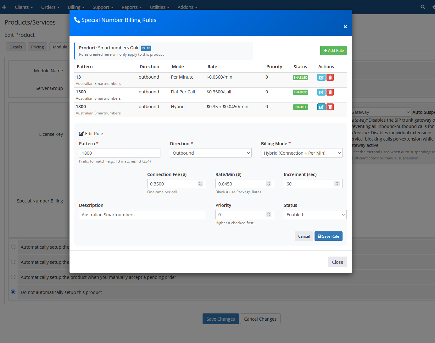 Special Rate Rule Management